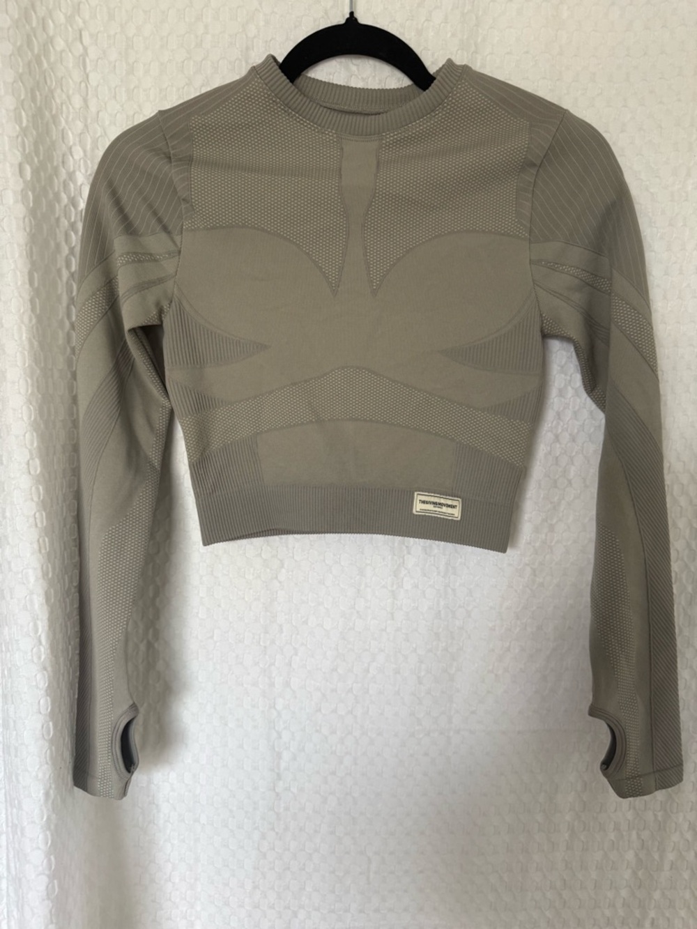 The Giving Movement Seamless Crop Top S Taupe Long Sleeve Activewear